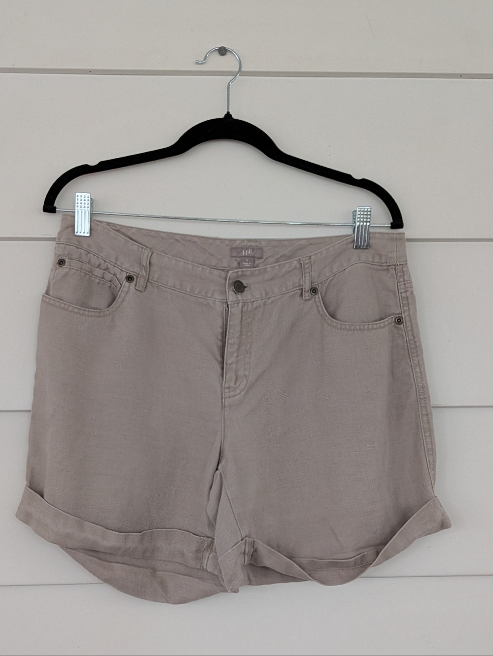 J. Jill Womens Rolled-Hem Linen Shorts, Size 8